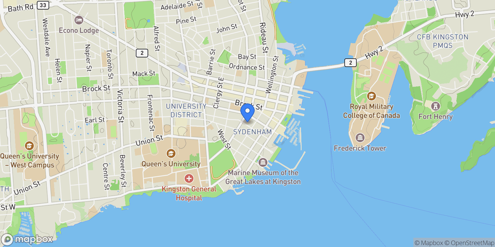 Map showing 85 William Street, Kingston, Ontario, Canada.