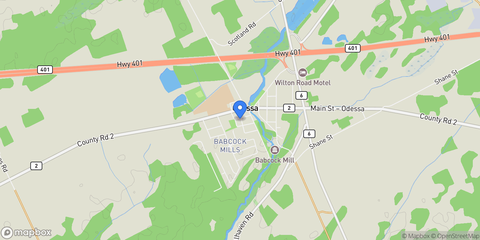 Map showing 11 Cross Street, Odessa, Ontario, Canada.