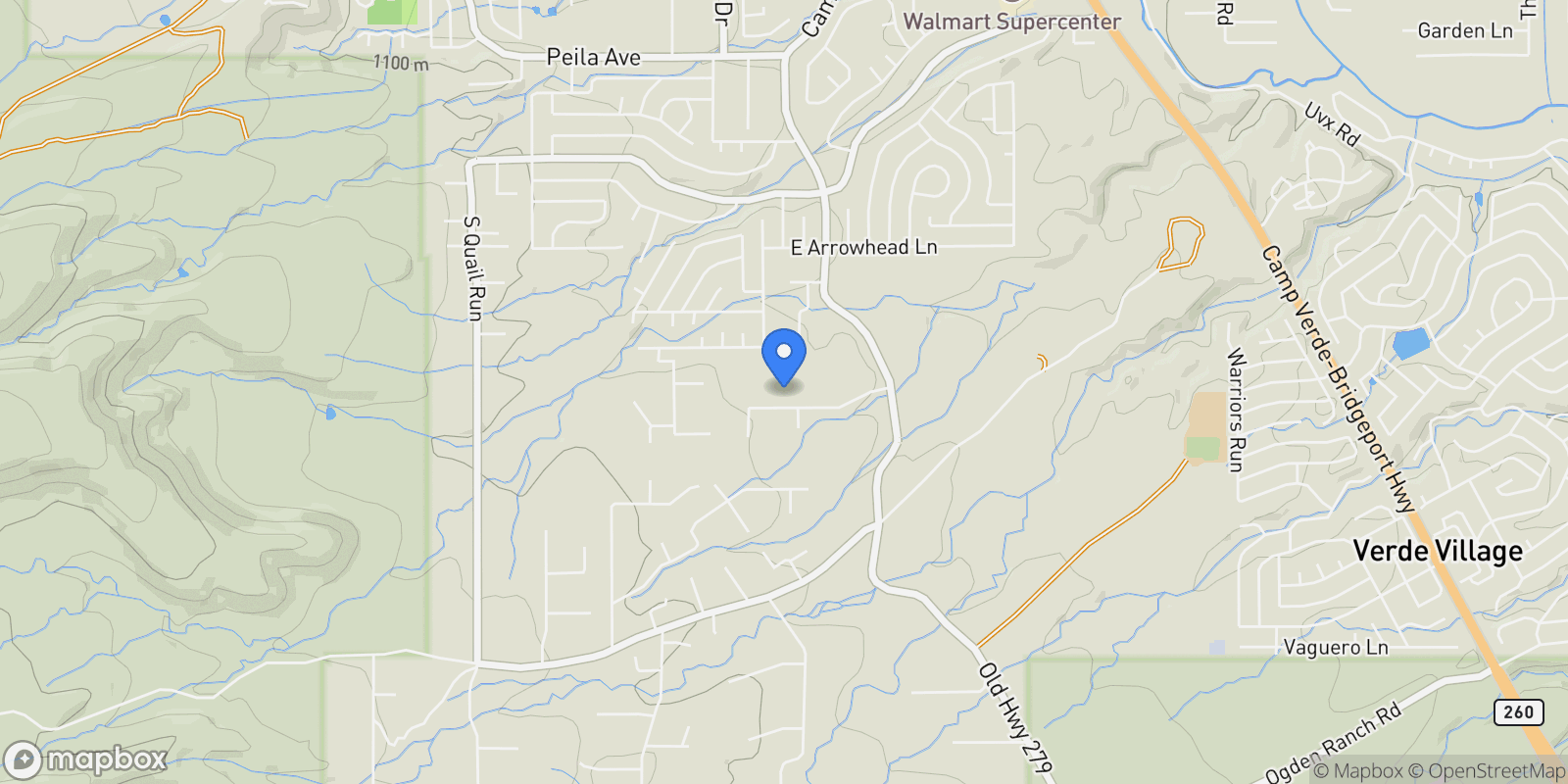 Map showing 1450 E Rocky Knolls Road , Cottonwood, AZ 86326, Cottonwood-Verde Village, Arizona, United States.