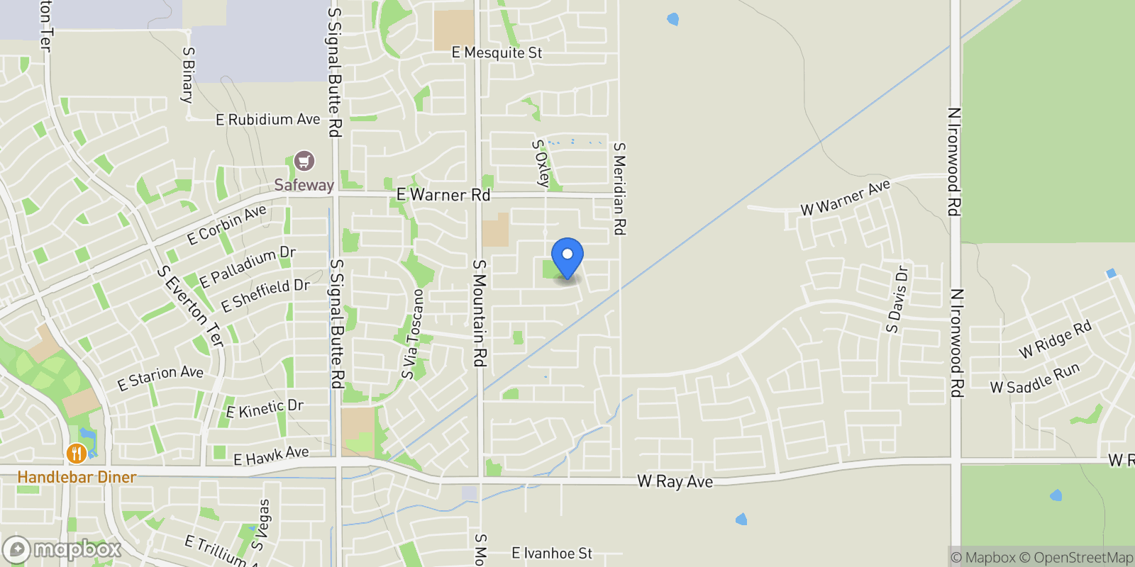 Map showing 11436 E Sonrisa Avenue , Mesa, AZ 85212, Mesa, Arizona, United States.