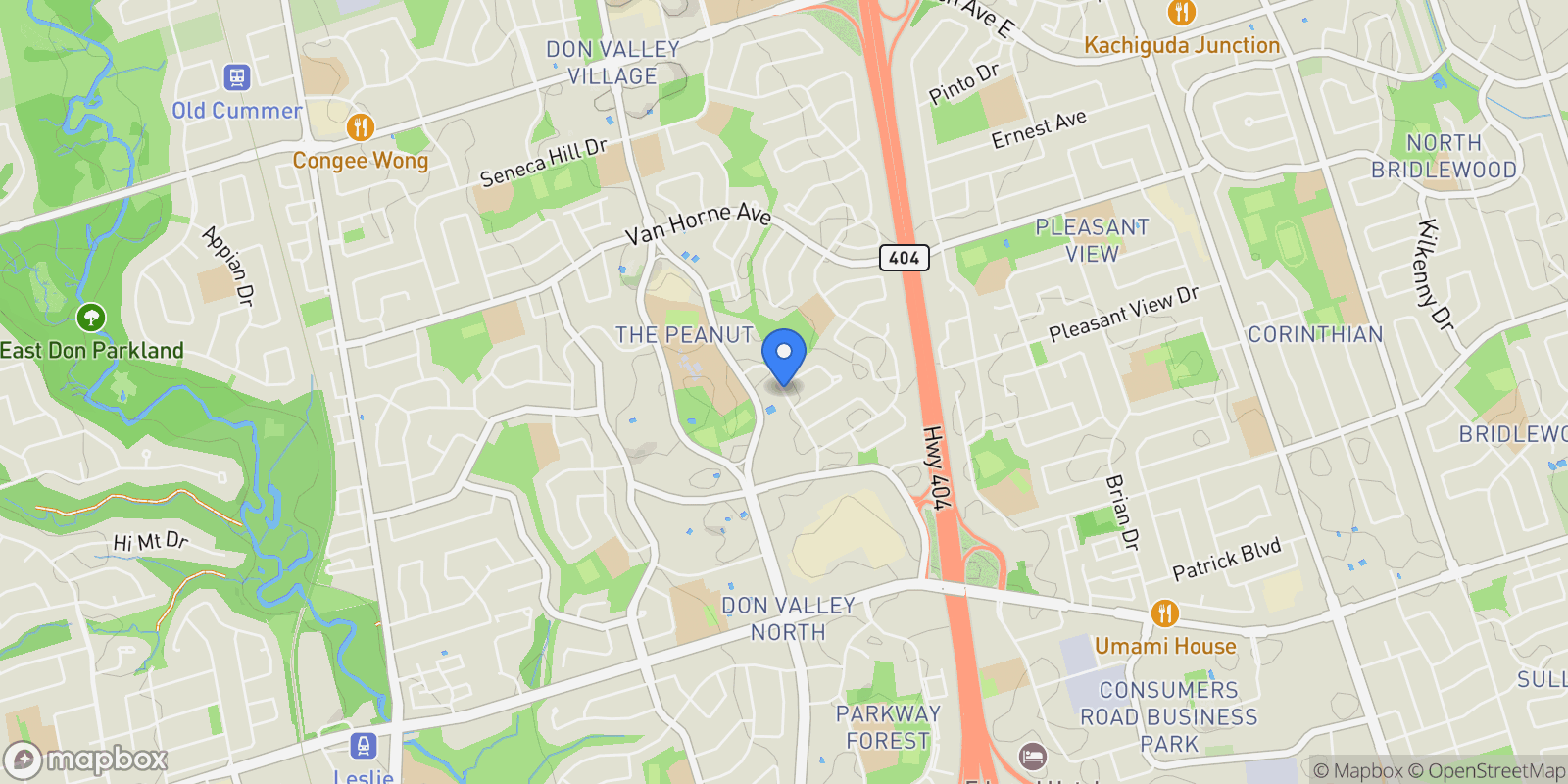 Map showing 62 KEMPSELL CRESCENT, Toronto, Ontario, Canada.