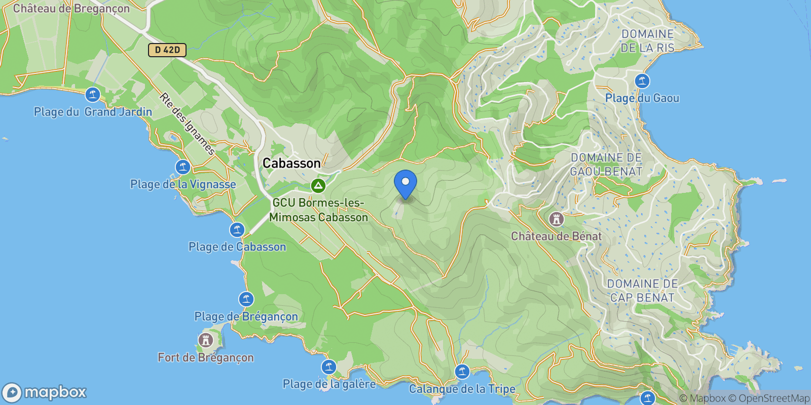Map showing var, Bormes-les-Mimosas, Provence-Alpes-Côte d'Azur, France.
