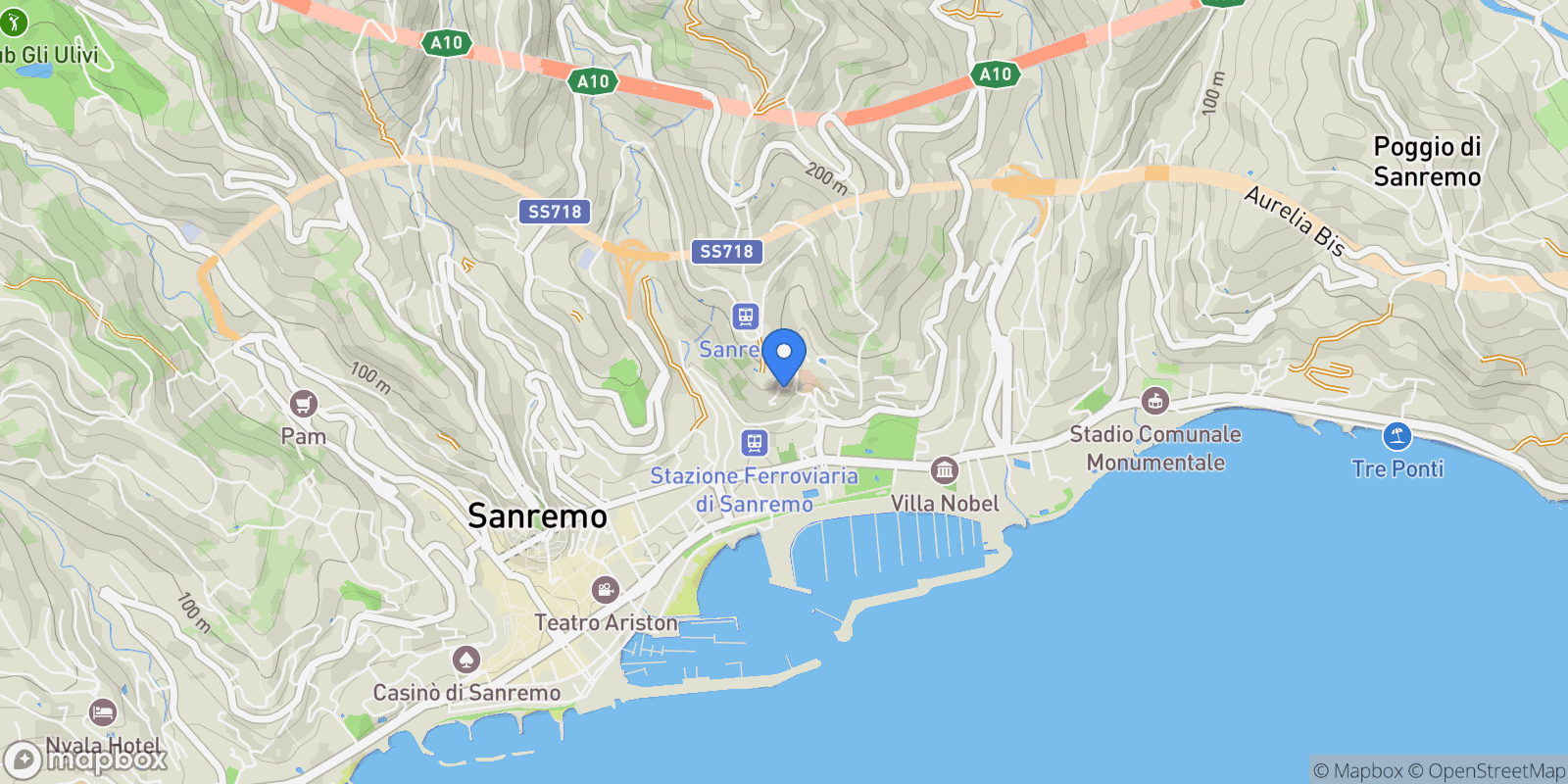 Map showing Via Carlo, Liguria, Sanremo, Liguria, Italy.