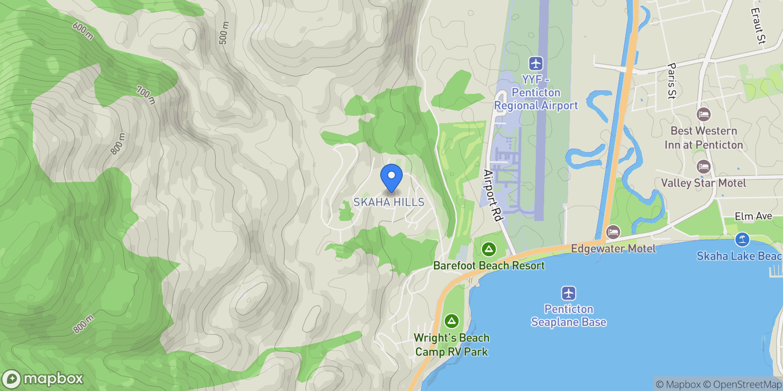 Map showing 127 Ridge Park, Penticton, British Columbia, Canada.