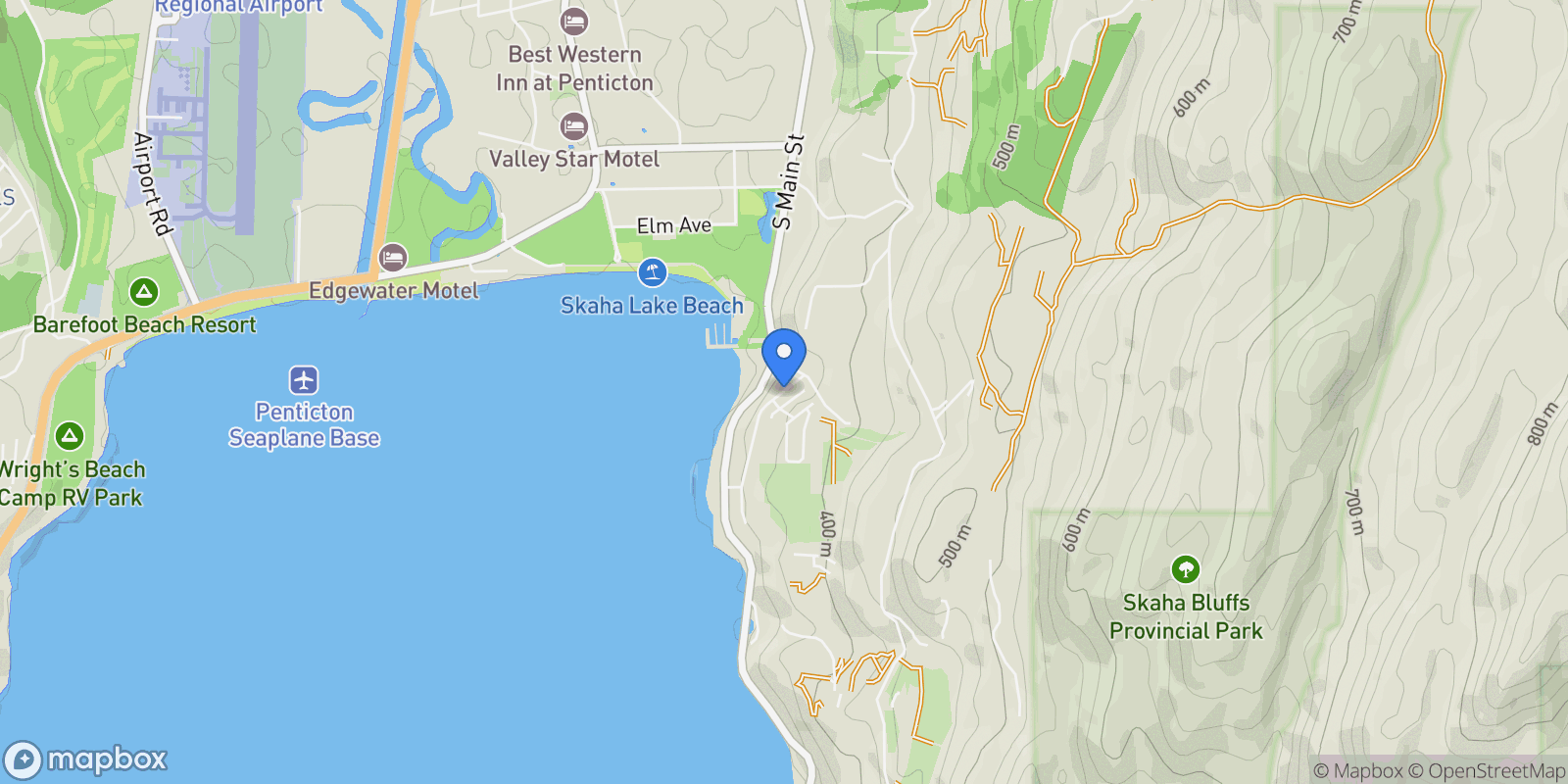 Map showing 3921 Finnerty Road, Penticton, British Columbia, Canada.
