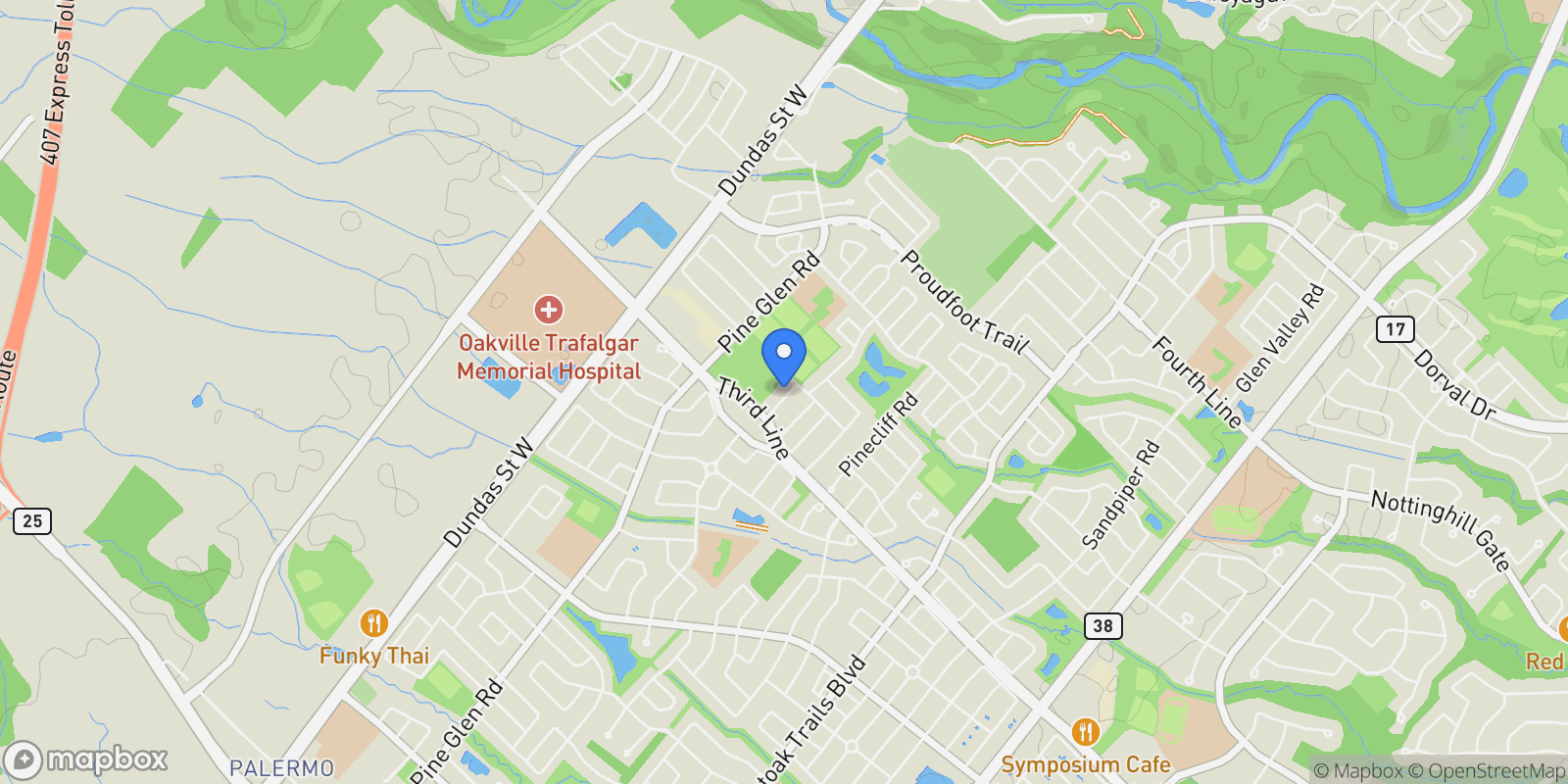 Map showing 2409 WEST HAM ROAD, Oakville, Ontario, Canada.