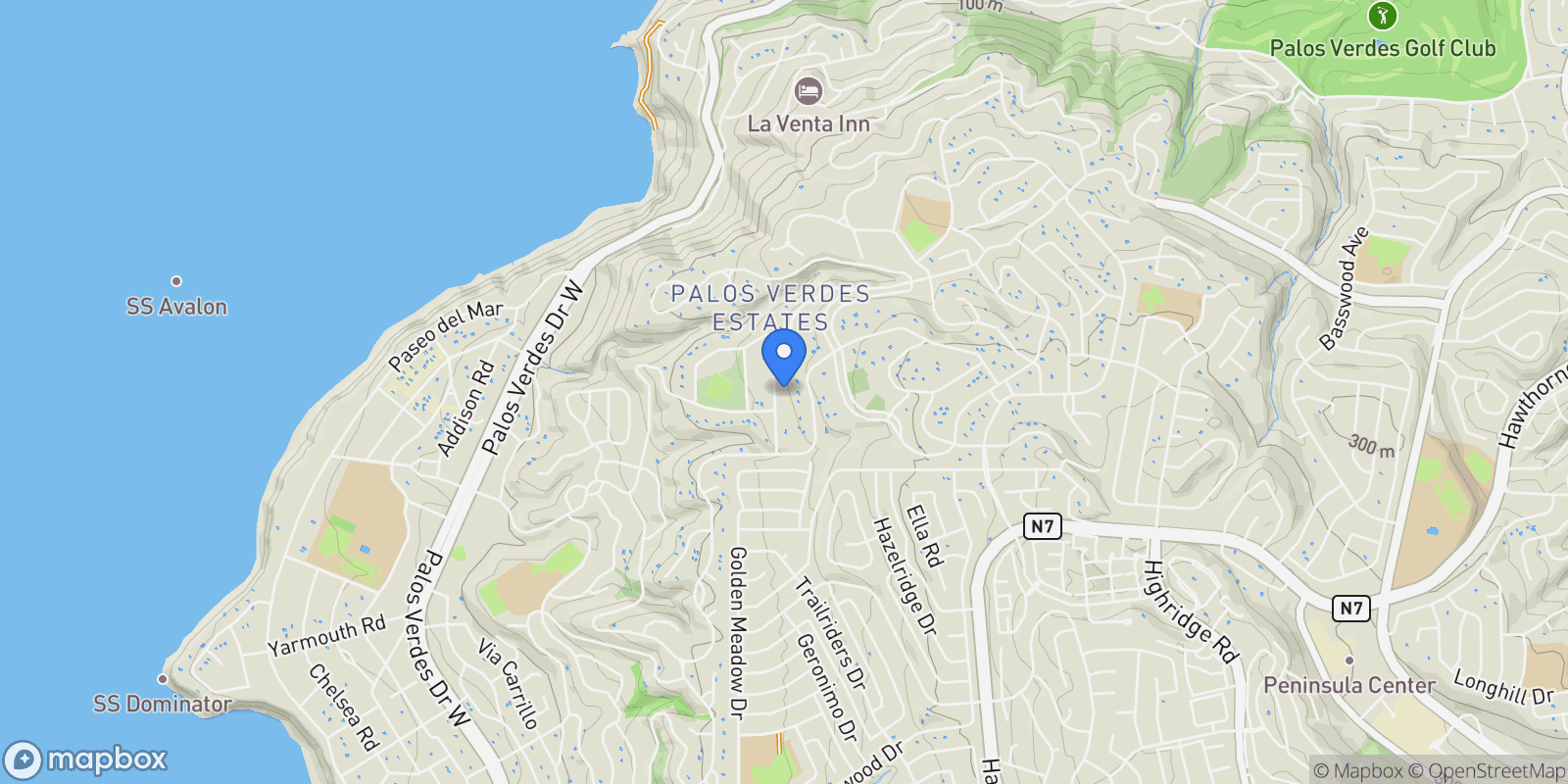 Map showing 1520 Vía Zurita , Palos Verdes Estates, CA 90274, Rolling Hills Estates, California, United States.