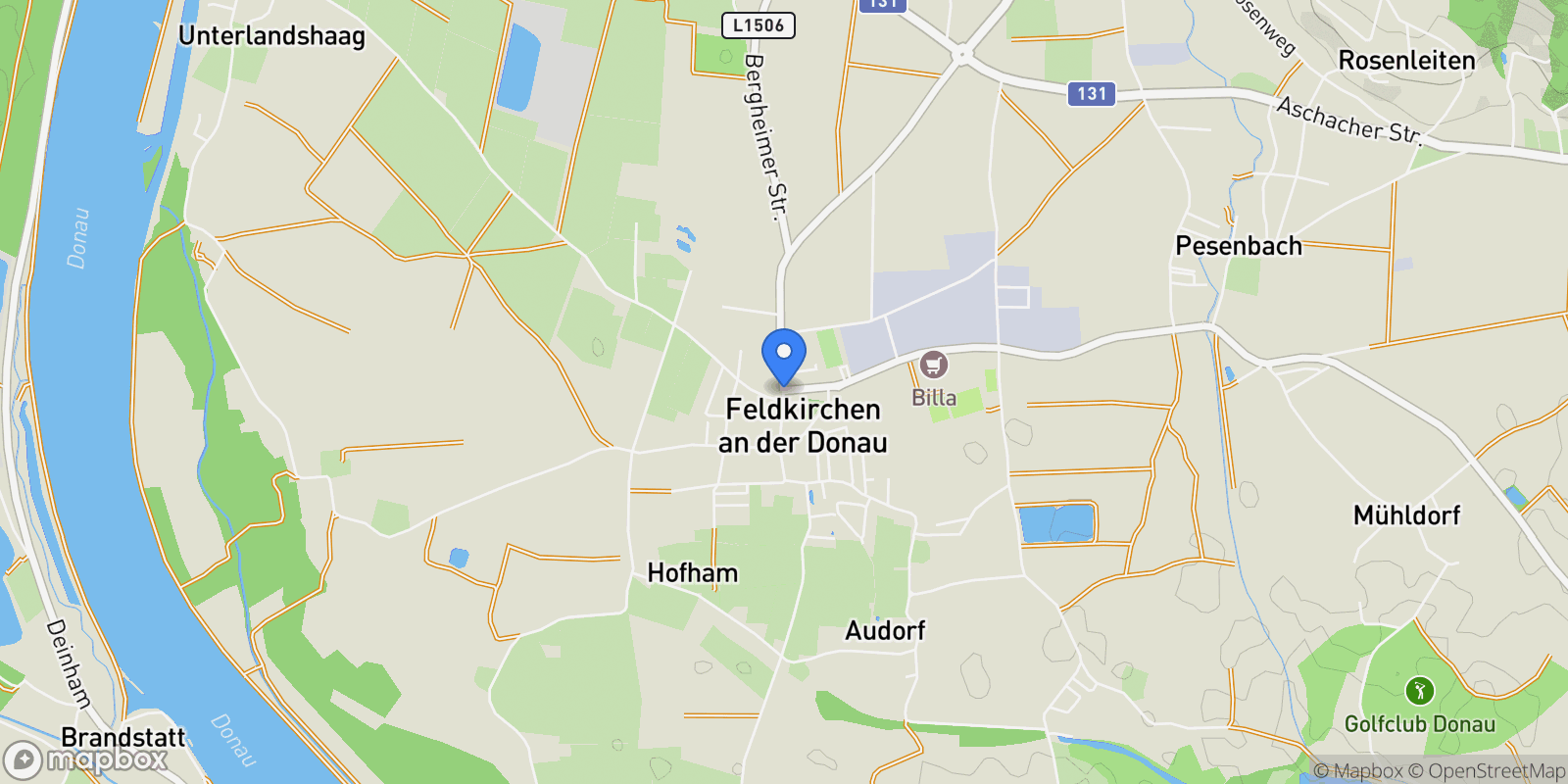 Map showing 4101 Feldkirchen an der Donau, Austria, Feldkirchen an der Donau, Upper Austria, Austria.