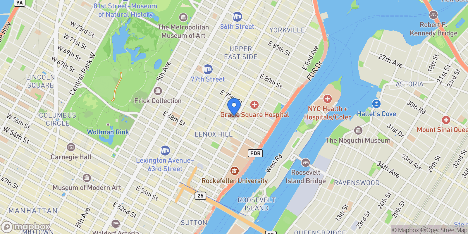 Map showing The Charles, 1355 FIRST AVE, New York, New York, United States.