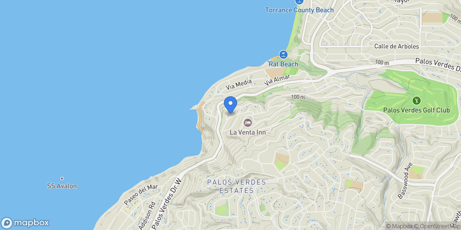 Map showing 1609 Vía Montemar , Palos Verdes Estates, CA 90274, Rolling Hills Estates, California, United States.