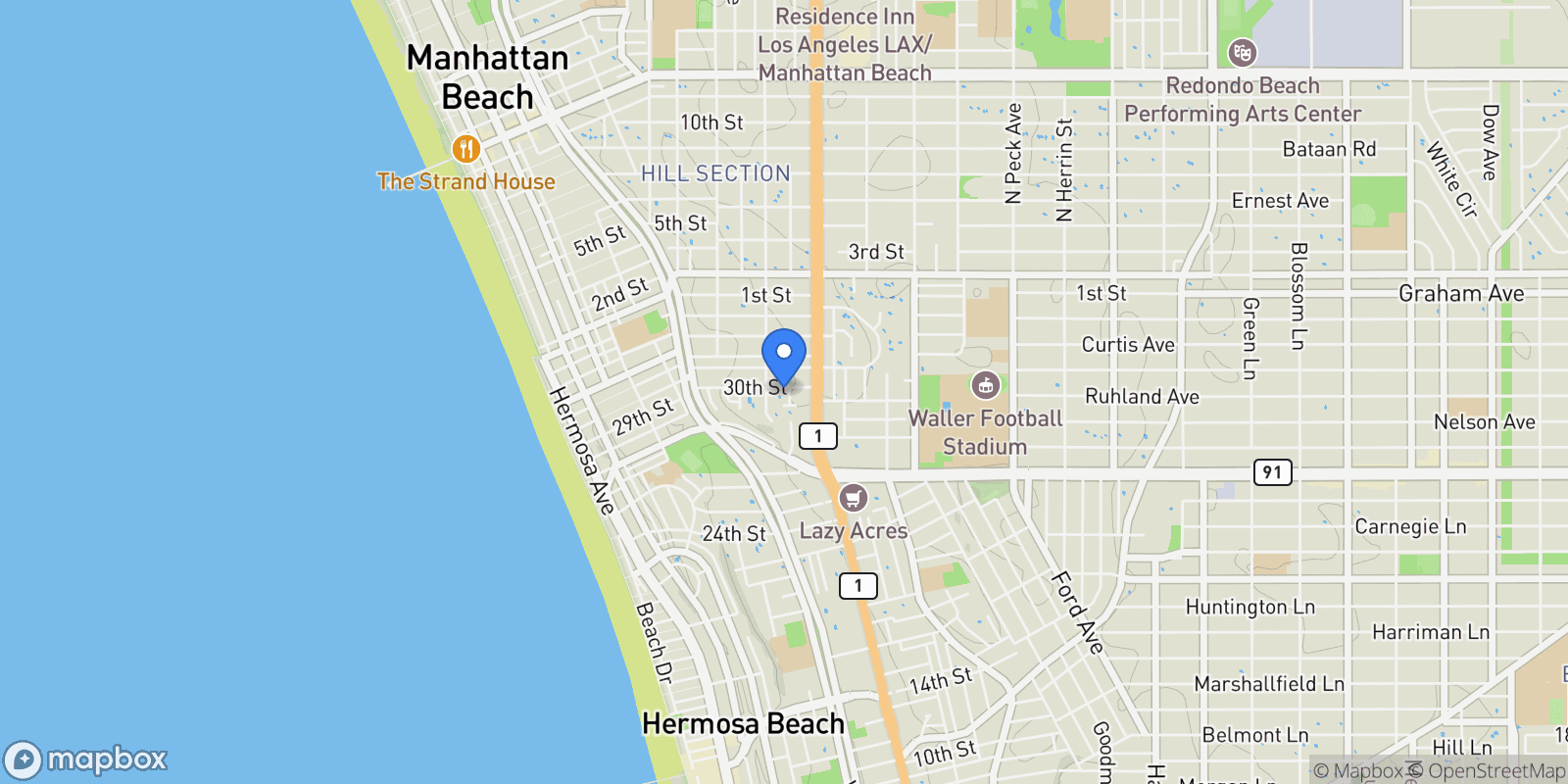 Map showing 2965 La Carlita , Hermosa Beach, CA 90254, Hermosa Beach, California, United States.