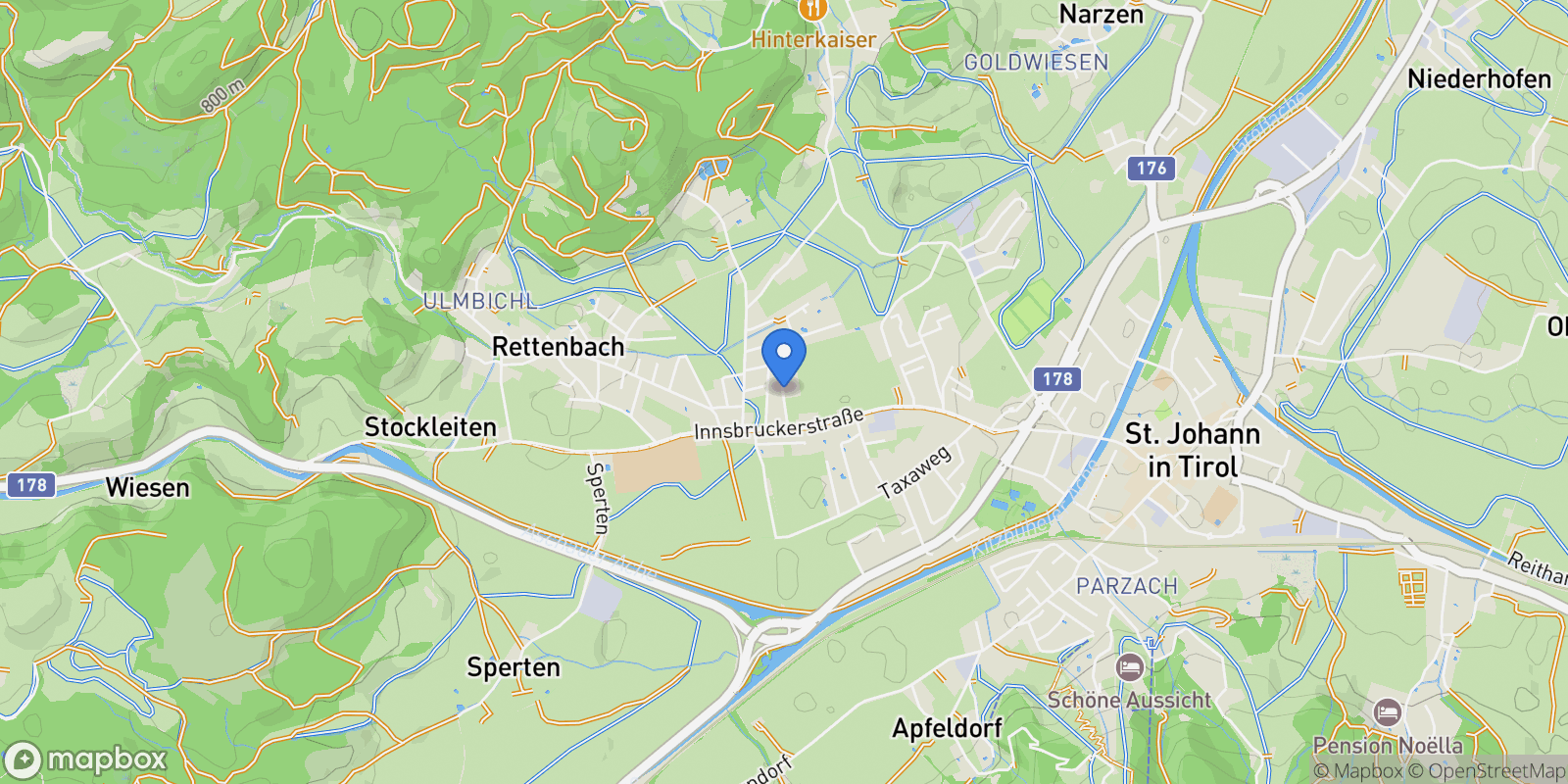 Map showing Kaiserweg, 6380 St. Johann in Tirol, Austria, Sankt Johann, Tyrol, Austria.