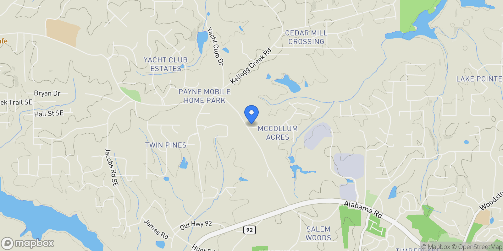 Map showing Acworth, Georgia, United States.