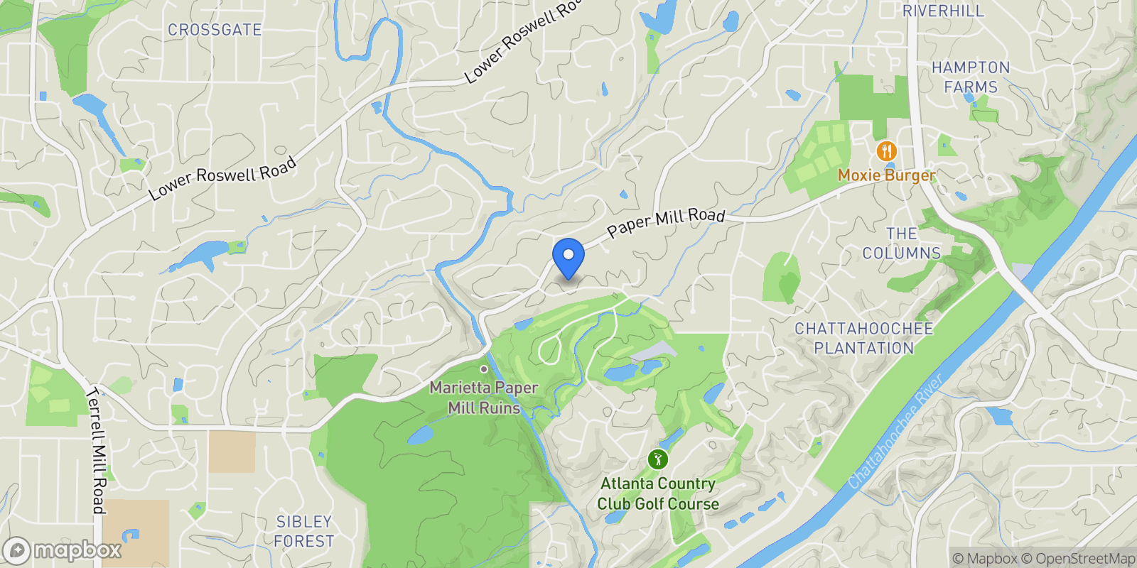 Map showing Marietta, Georgia, United States.