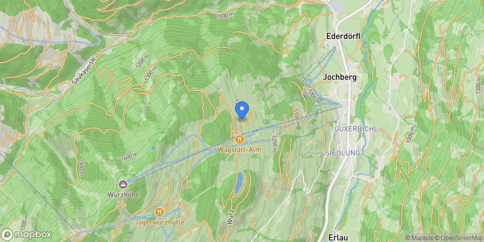 Map showing Wagstättalm, 6373 Jochberg, Austria, Jochberg, Tyrol, Austria.