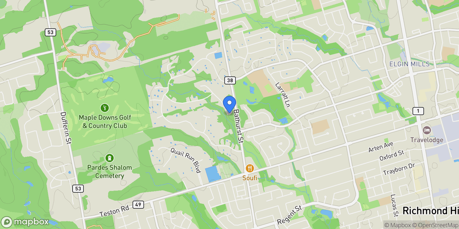Map showing 2 Honey Locust Court, Vaughan, ON L6A 1G2, Vaughan, Ontario, Canada.