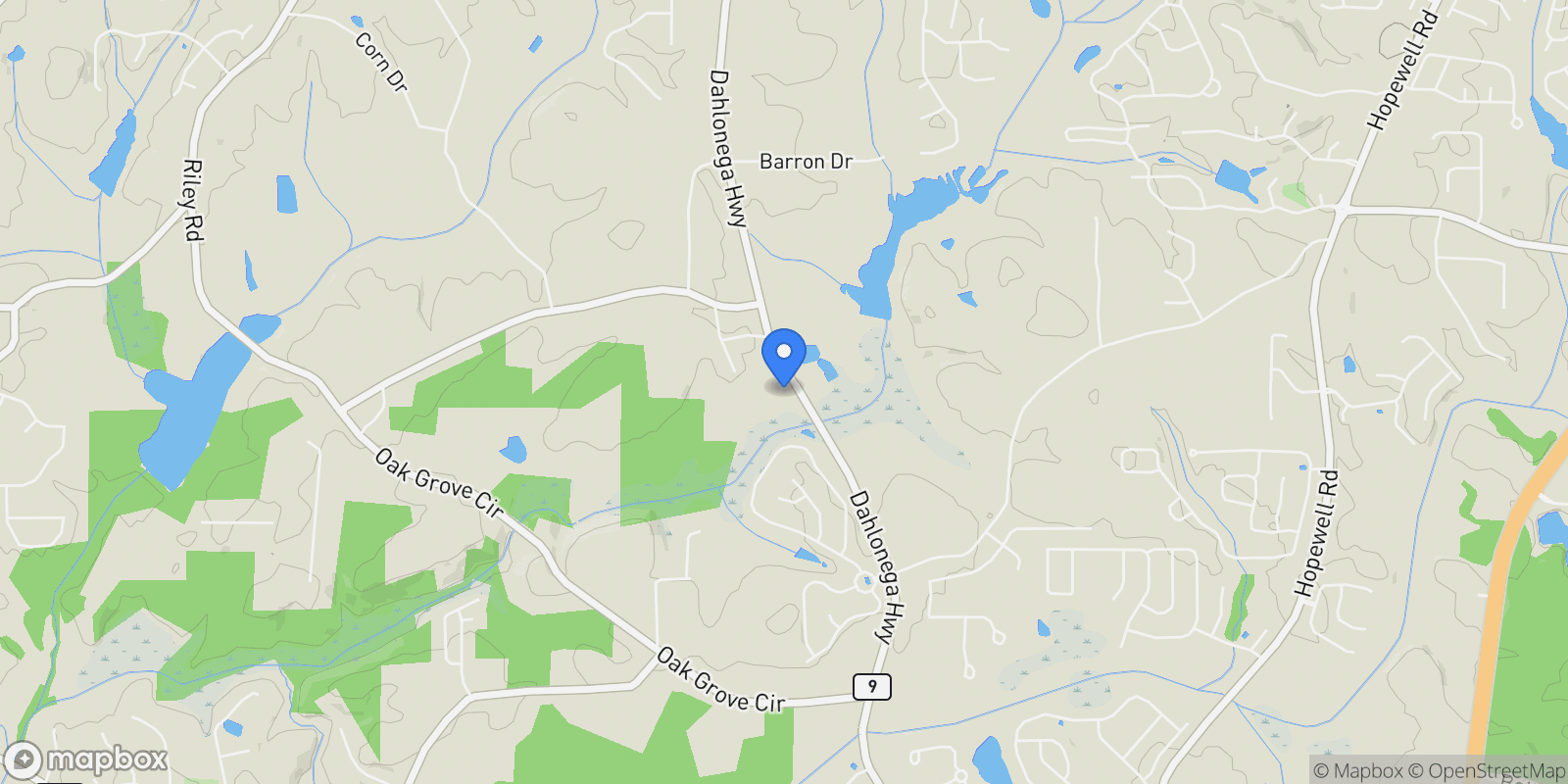 Map showing Cumming, Georgia, United States.