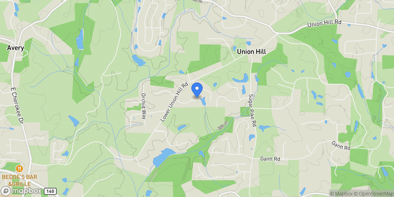 Map showing Canton, Georgia, United States.
