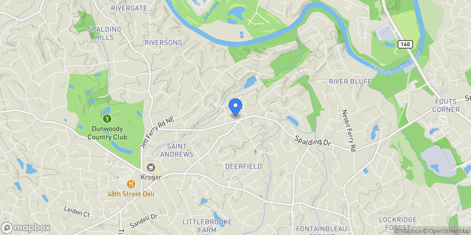 Map showing Atlanta, Georgia, United States.