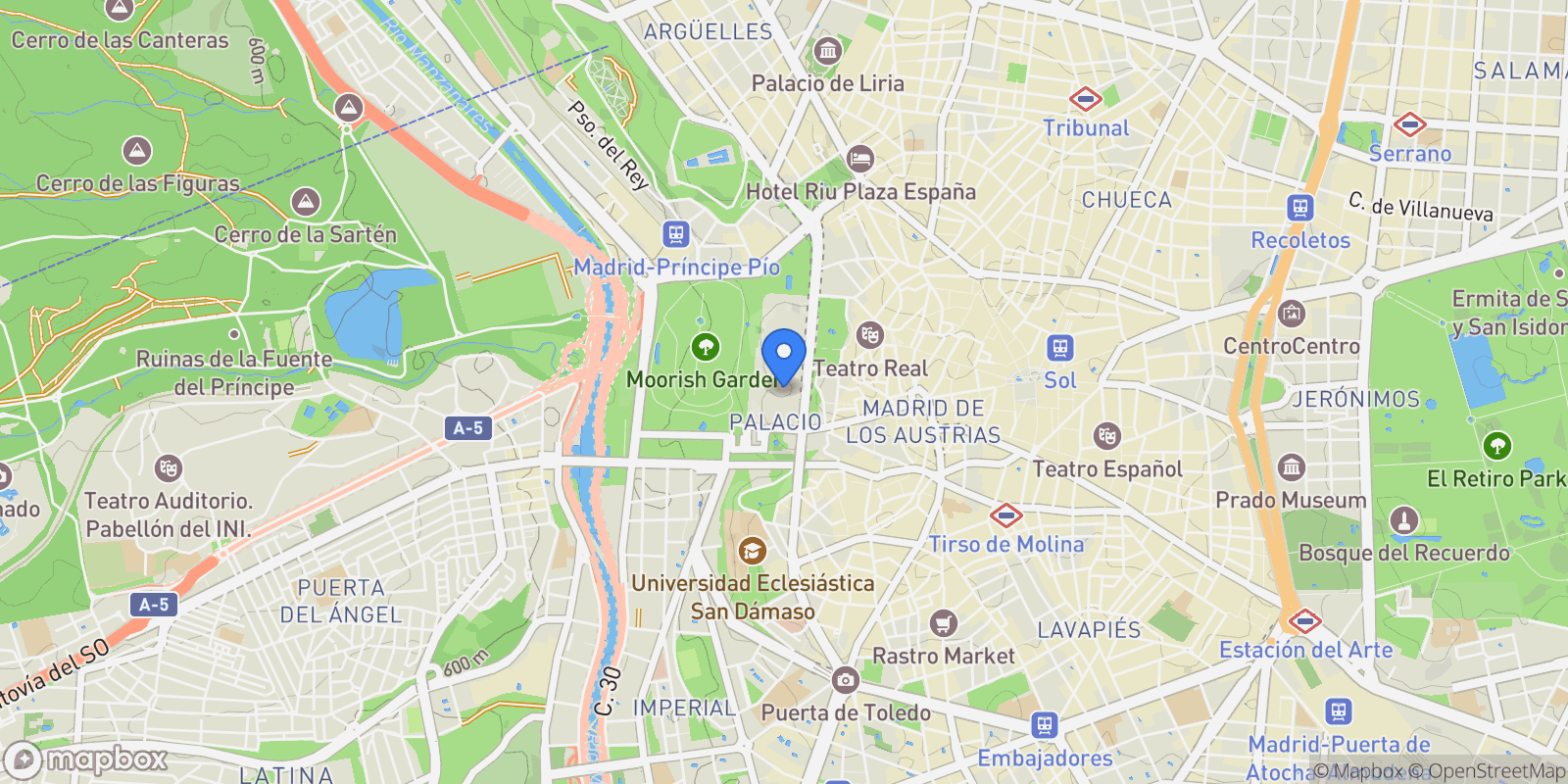 Map showing Palacio, Centro, Madrid, Spain, Centro, Madrid, Spain.