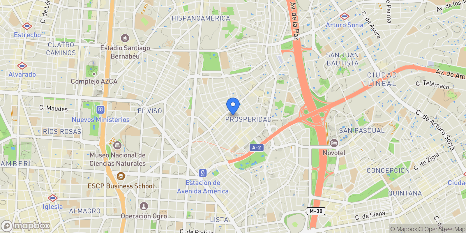 Map showing Prosperidad, Chamartín, Madrid, Spain, Chamartín, Madrid, Spain.