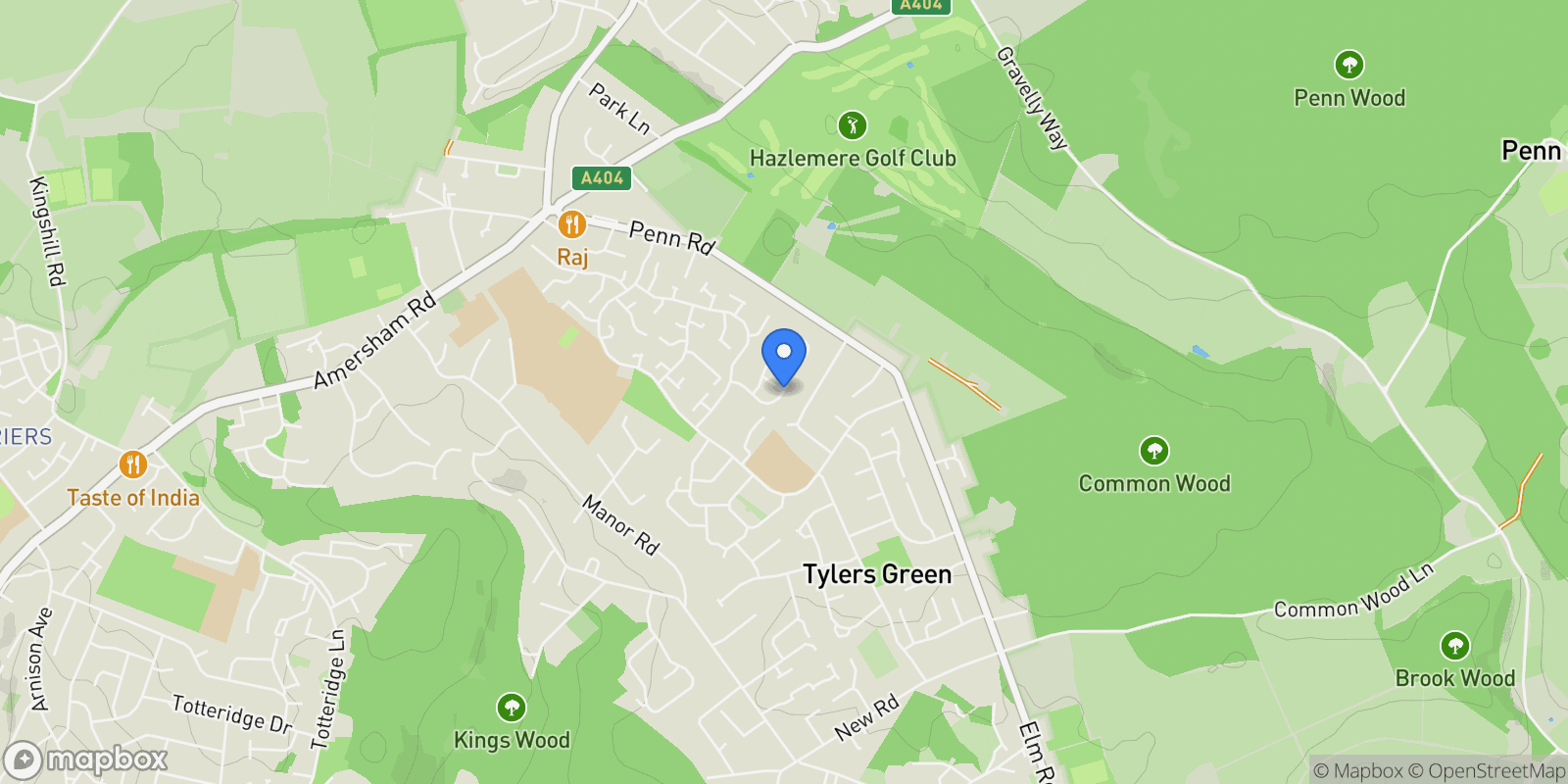 Map showing Wellfield, Hazlemere, Buckinghamshire, HP15 7TL, Hazlemere, England, United Kingdom.