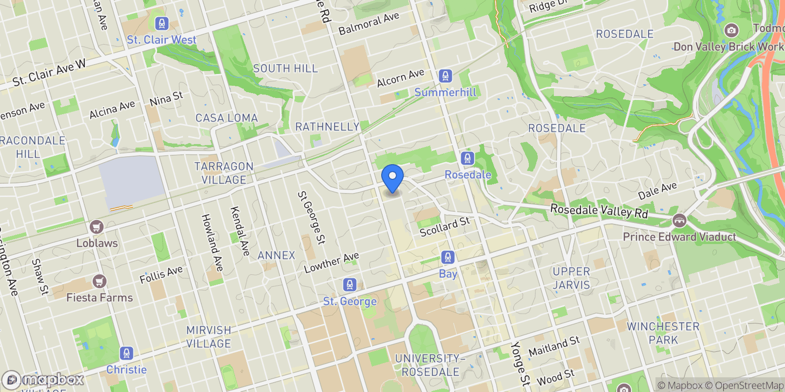 Map showing 10 Webster Avenue, Toronto, ON M5R 1N7, Toronto, Ontario, Canada.
