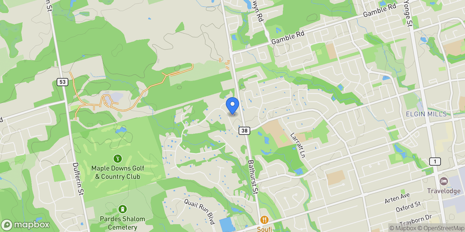 Map showing 788 Woodland Acres Crescent, Vaughan, ON L6A 1G2, Vaughan, Ontario, Canada.