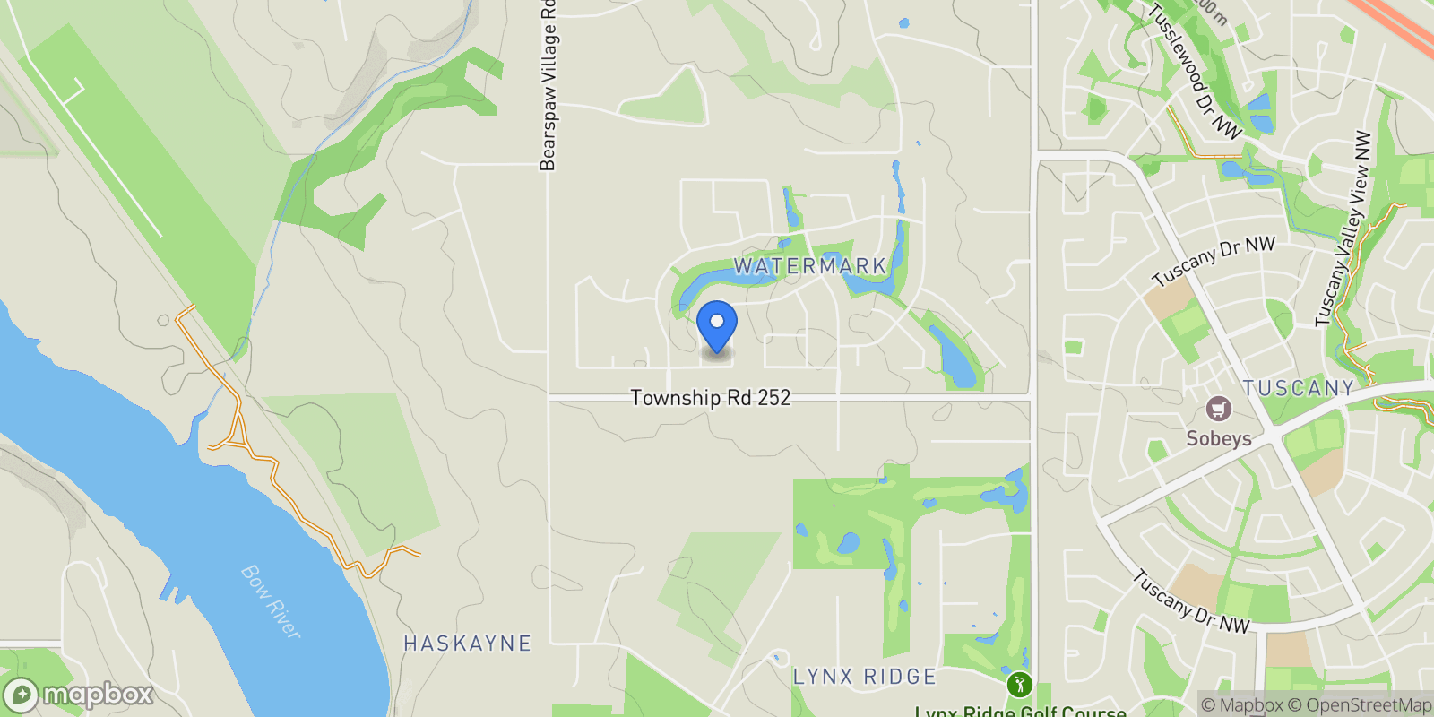 Map showing 18 Damkar Drive, Calgary, Alberta, Canada.