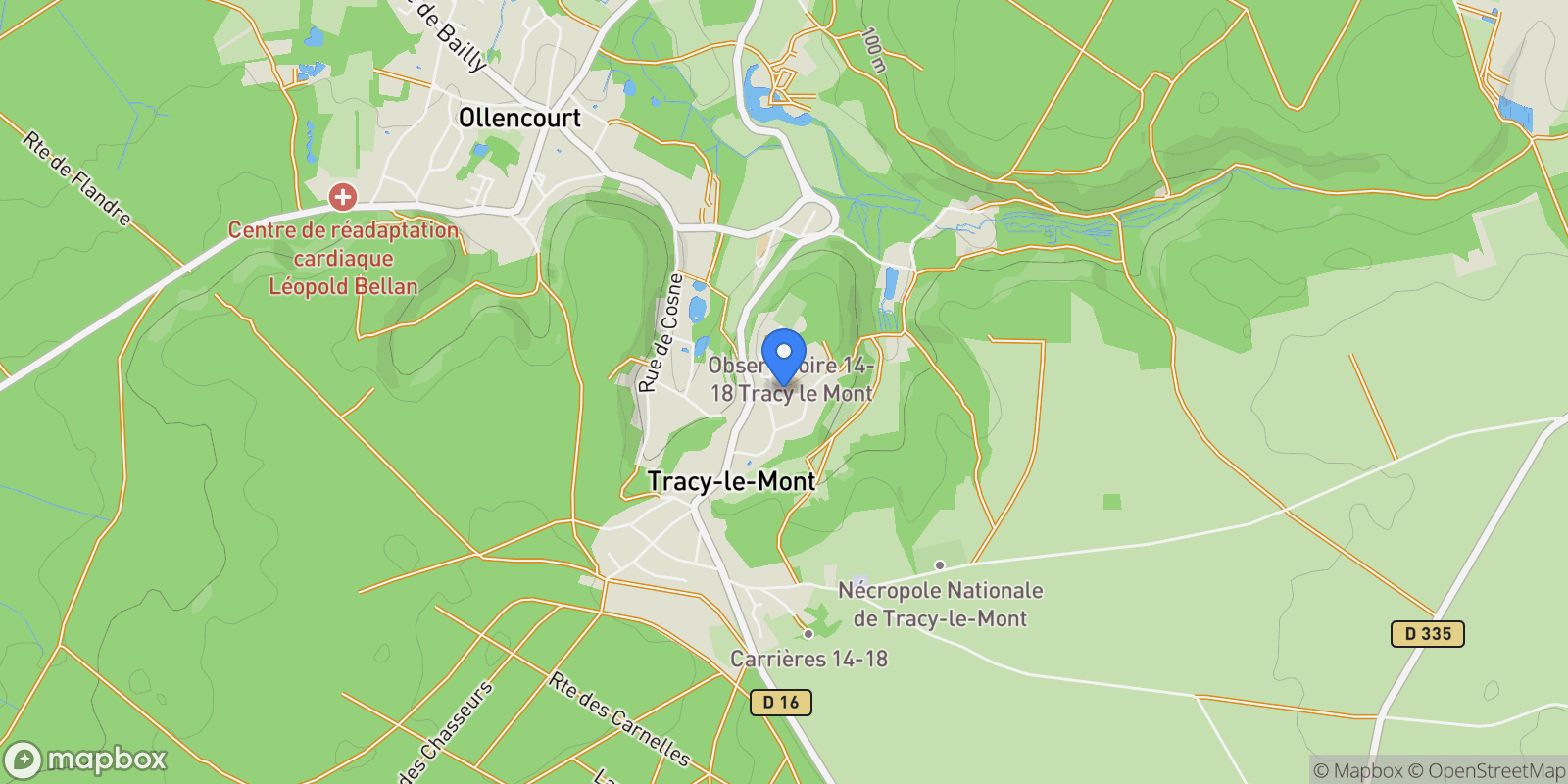 Map showing Tracy-le-Mont, Tracy-le-Mont, Tracy-le-Mont, Hauts-de-France, France.