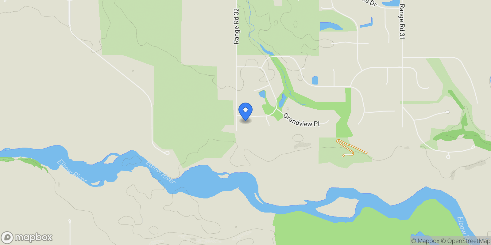 Map showing 172 Grandview Way, Calgary, Alberta, Canada.