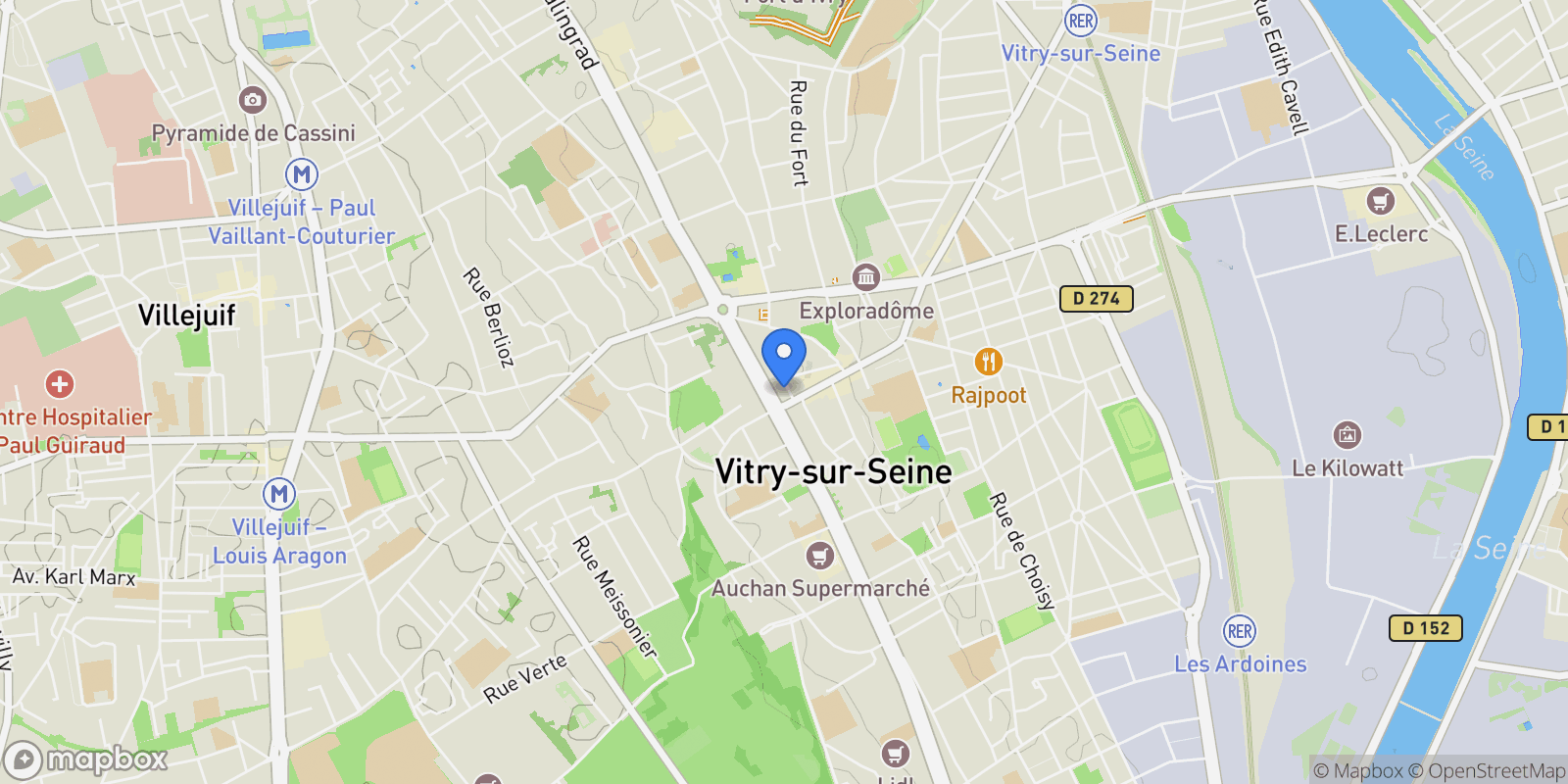 Map showing Vitry-sur-Seine, Vitry-sur-Seine, Vitry-sur-Seine, Île-de-France, France.