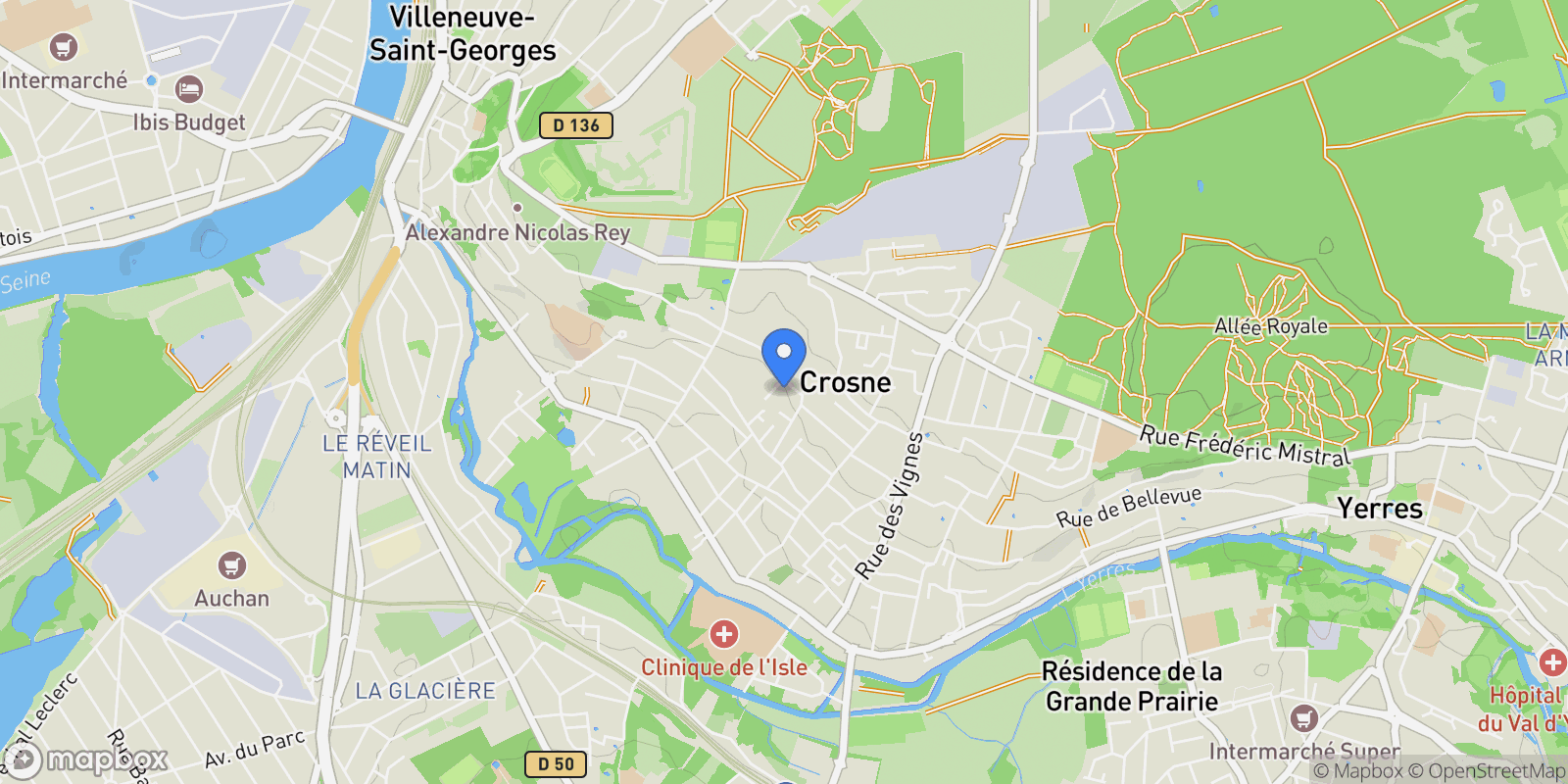 Map showing Crosne, Crosne, Crosne, Île-de-France, France.