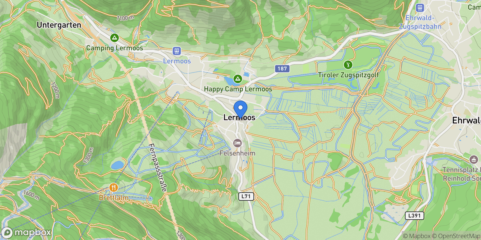 Map showing Silbergasse 1, 6631 Lermoos, Austria, Lermoos, Tyrol, Austria.