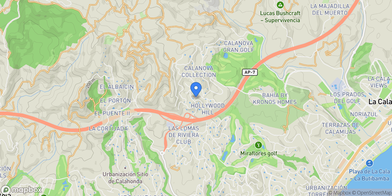 Map showing Riviera del Sol, Málaga, Riviera del Sol, Mijas, Spain.