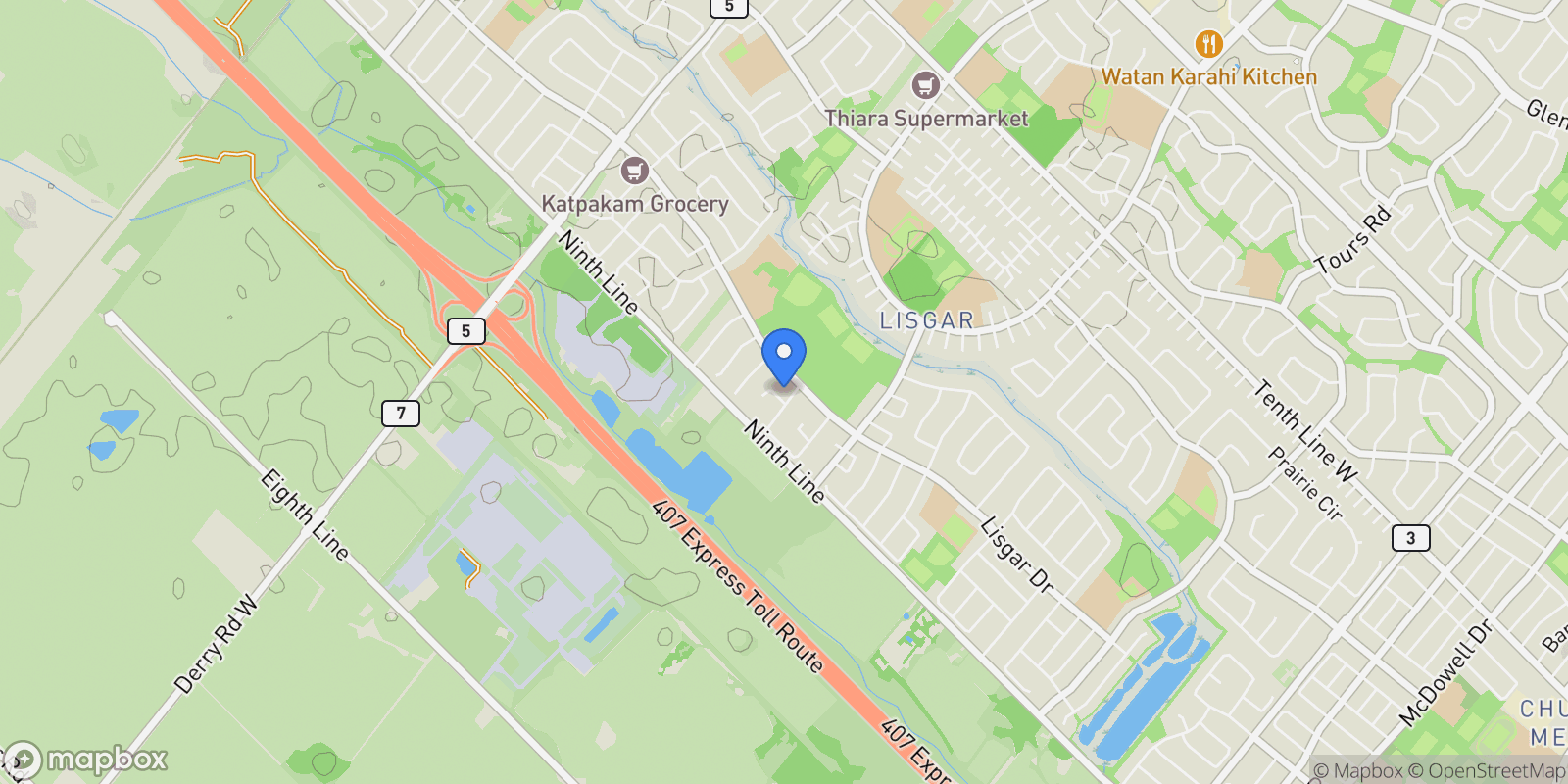 Map showing 6657 METEOR COURT, Mississauga, Ontario, Canada.