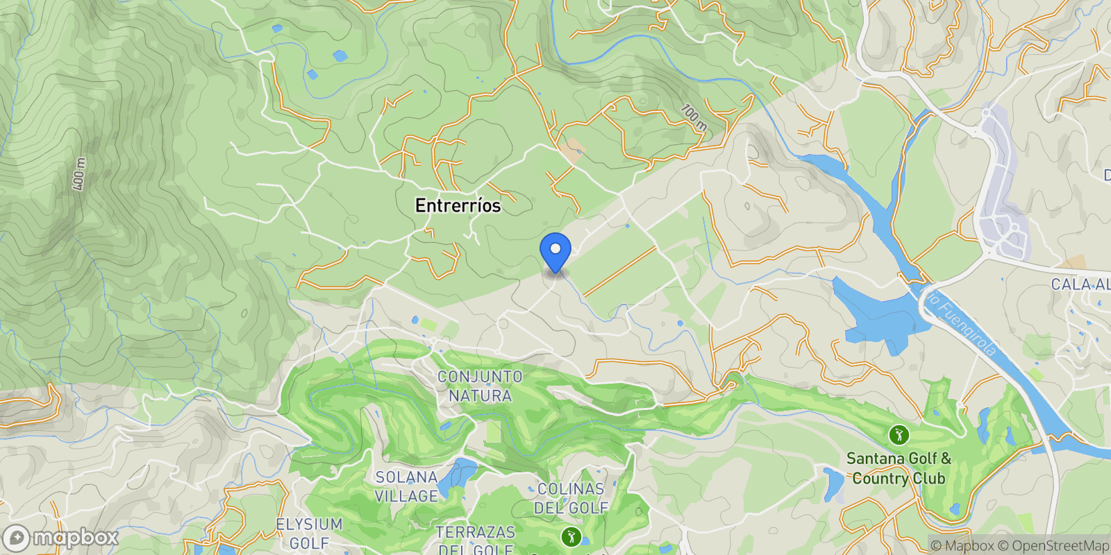 Map showing Entrerríos, Málaga, Mijas, Andalusia, Spain.