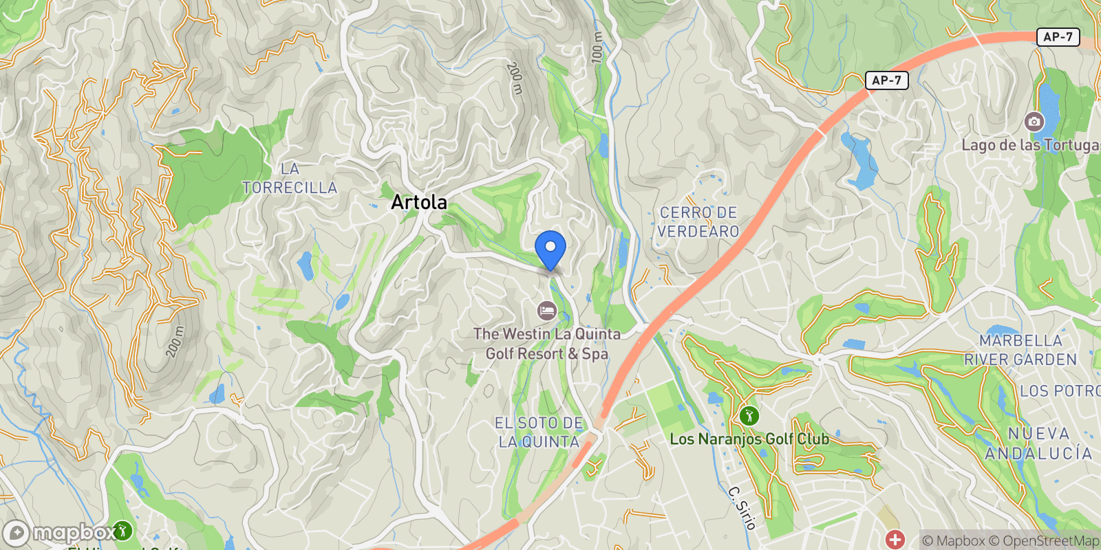 Map showing El Herrojo Alto, Málaga, La Quinta, Benahavis, Andalusia.