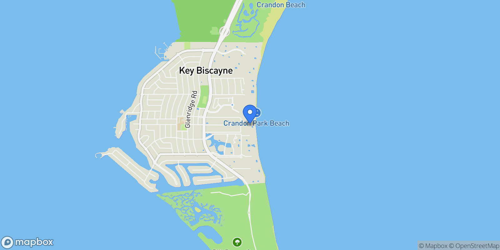 Map showing 605 Ocean Dr 2L, Key Biscayne, Florida, United States.