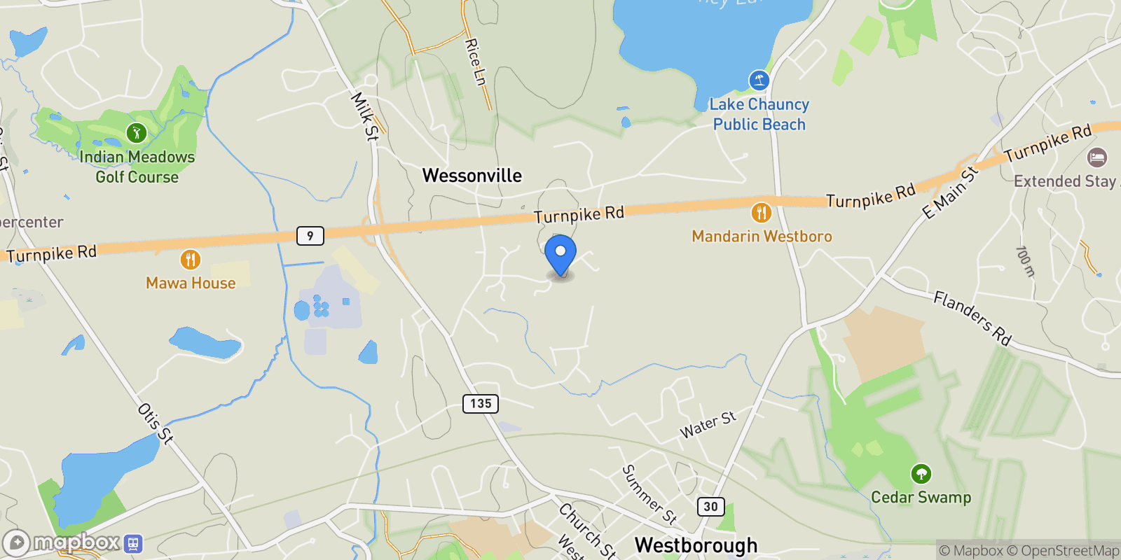 Map showing 3 Dover Way Unit# 3, Westborough, MA 01581, Westborough, Massachusetts, United States.