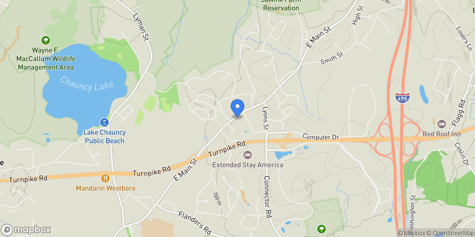 Map showing 177 East Main Street, Westborough, MA 01581, Westborough, Massachusetts, United States.