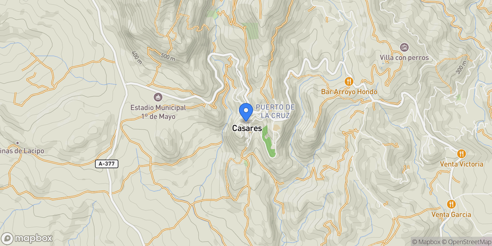 Map showing Casares, Andalusia, Spain.