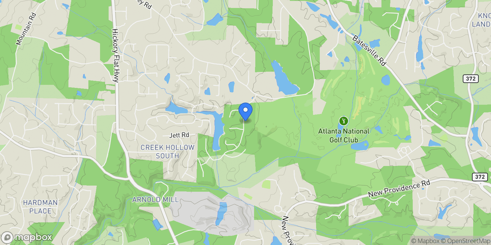Map showing Woodstock, Georgia, United States.