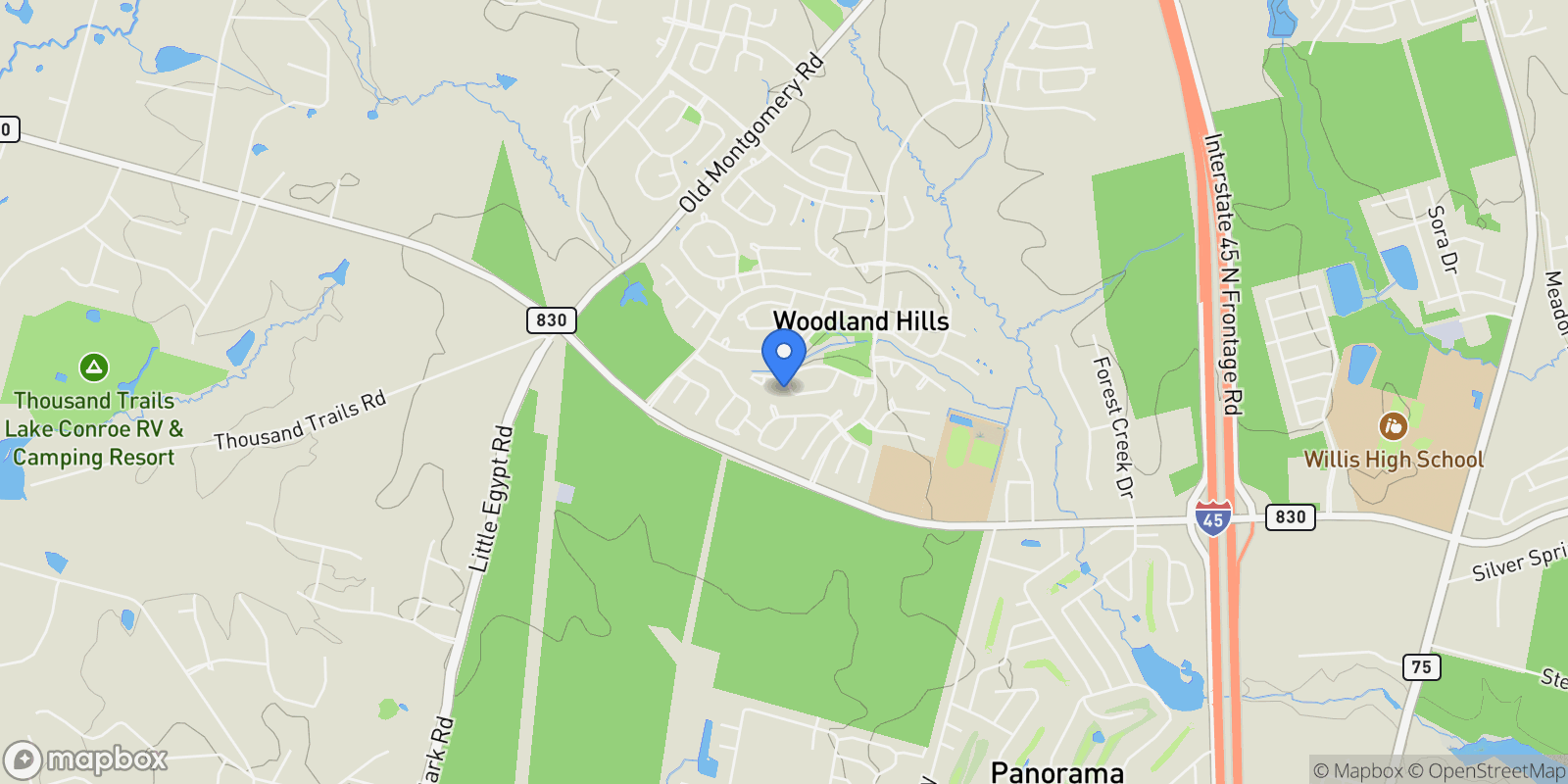 Map showing 359 Calmato Woods, Conroe, TX 77318, Conroe, Texas, United States.