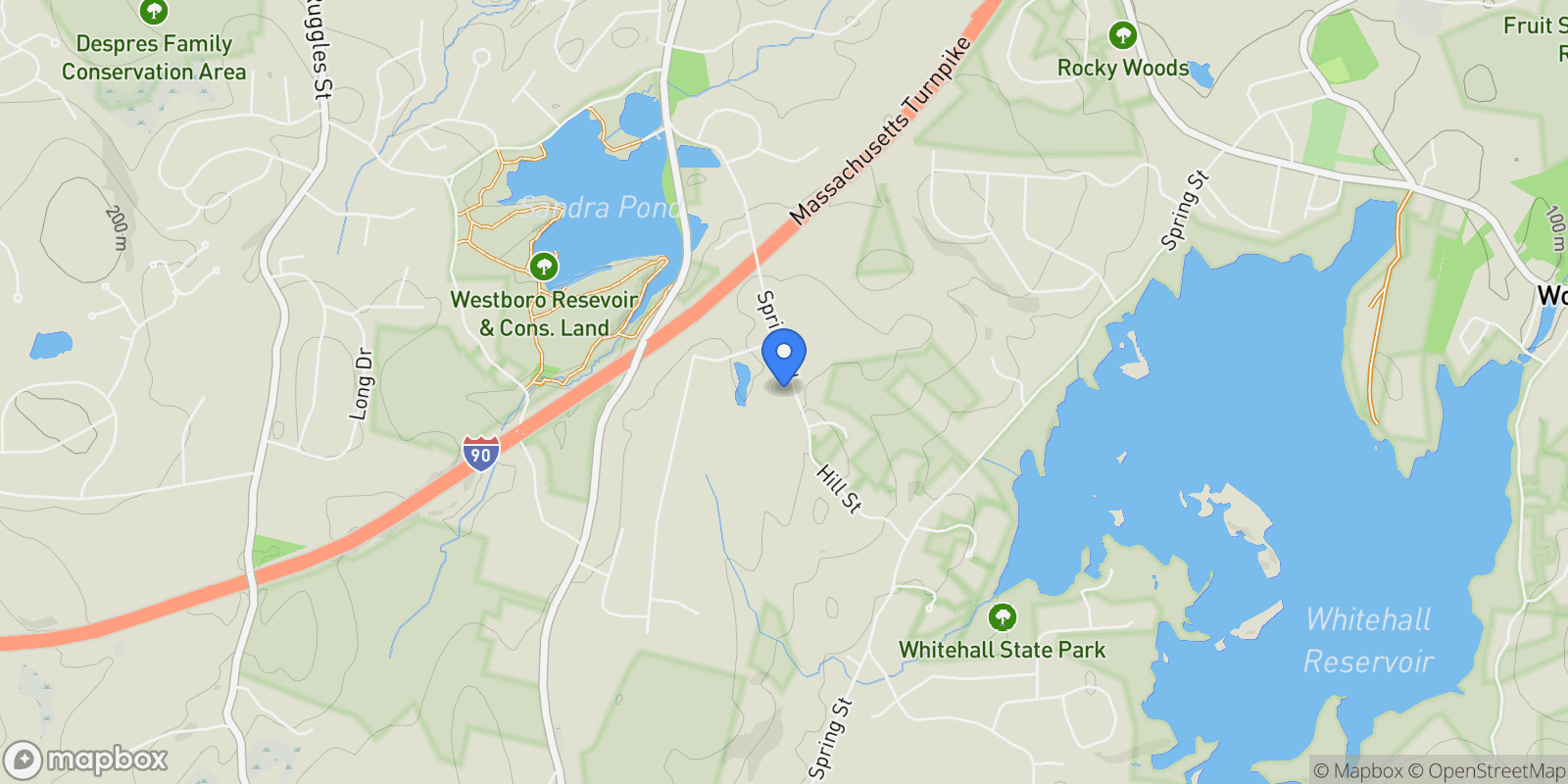 Map showing 27 Spring Road , Westborough, MA 01581, Westborough, Massachusetts, United States.
