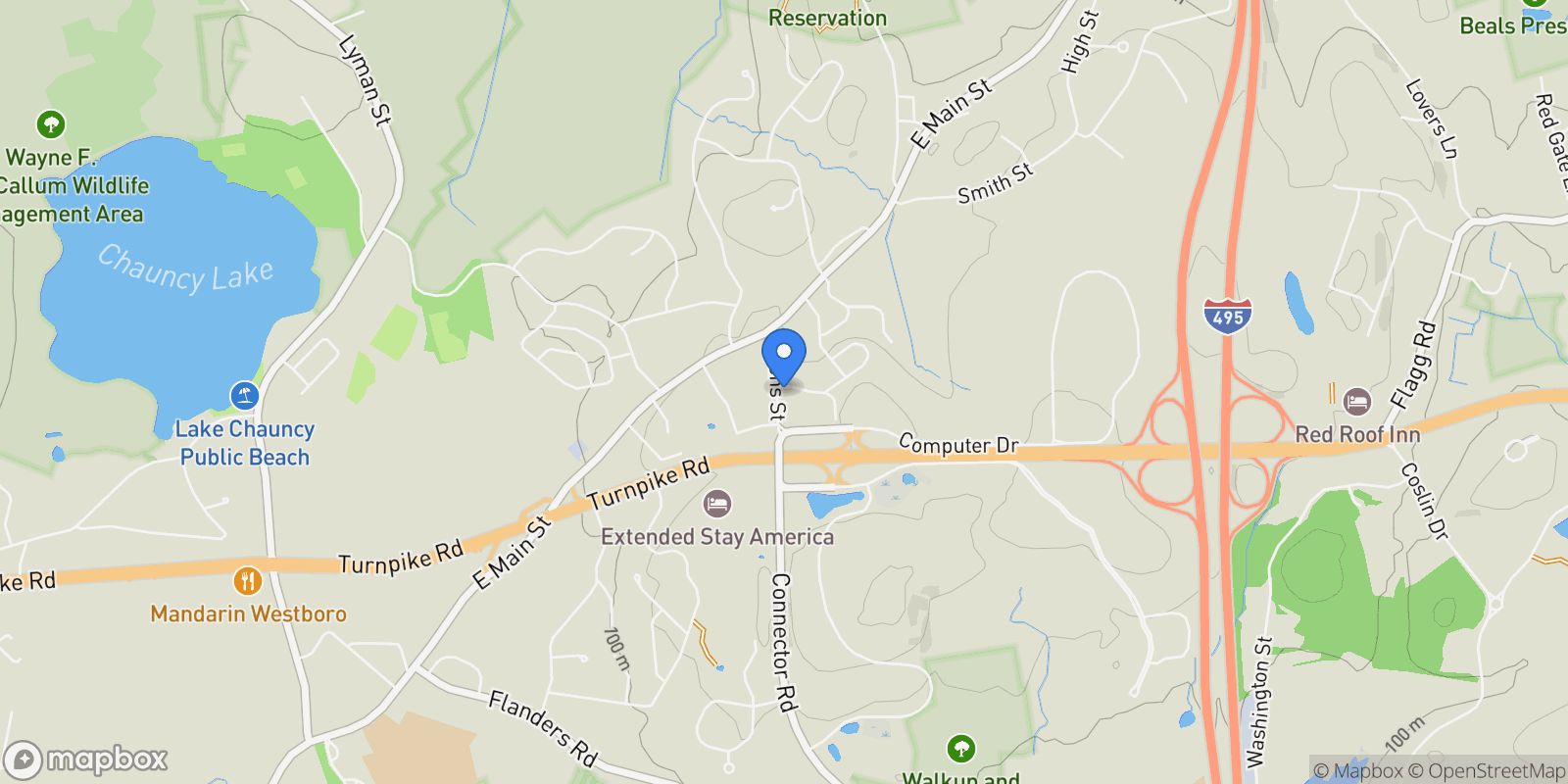 Map showing 28 Crestview Drive , Westborough, MA 01581, Westborough, Massachusetts, United States.