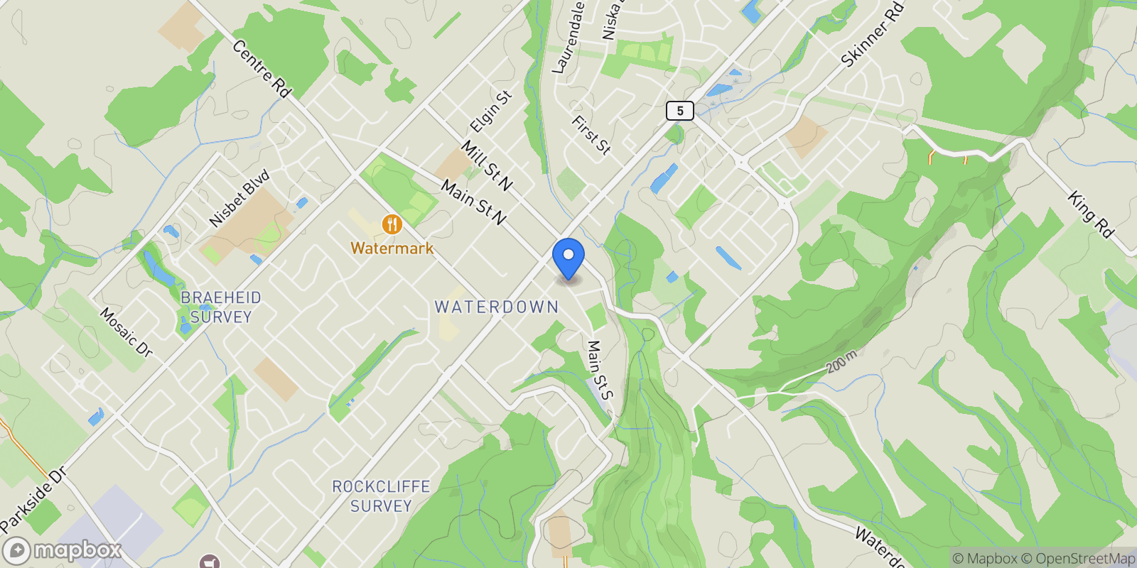Map showing 2 Griffin Street, Hamilton, Ontario, Canada.