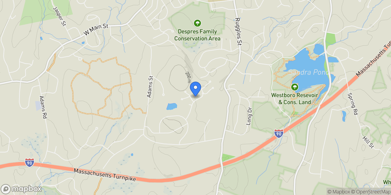 Map showing 9 Baldwin Court Unit# 9, Westborough, MA 01581, Westborough, Massachusetts, United States.