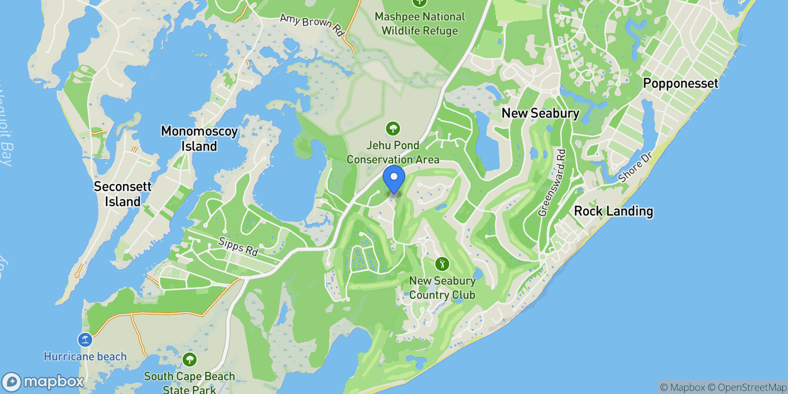 Map showing 51 Walton Heath Way, New Seabury, MA 02649, Mashpee, Massachusetts, United States.