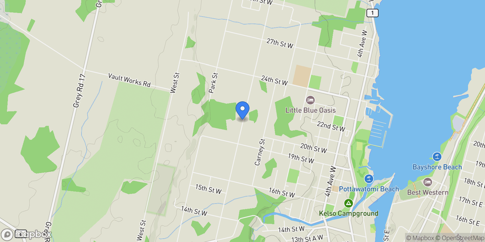 Map showing 242 SOMERS Street, Owen Sound, Ontario, Canada.